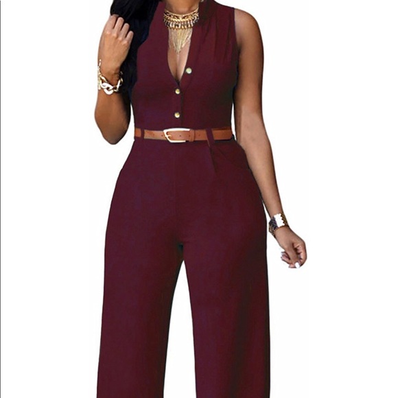 Pants - Burgundy Jumpsuit